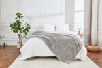 Luxury Ribbed Fleece Throw - Grey - Image 7