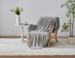 Soft Cooling Blanket Lightweight Throw for Summer - Grey