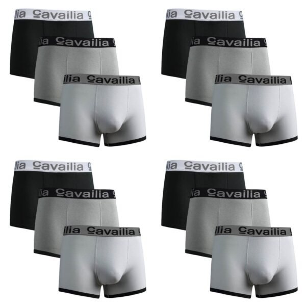 12 Pack Cotton Boxer Shorts – Black & Grey Classic Fit