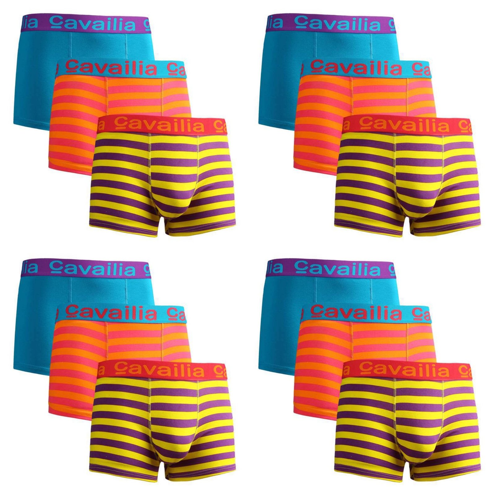 Hboxc 08 12 Pack Cotton Boxer Shorts – Blue Bright Mix