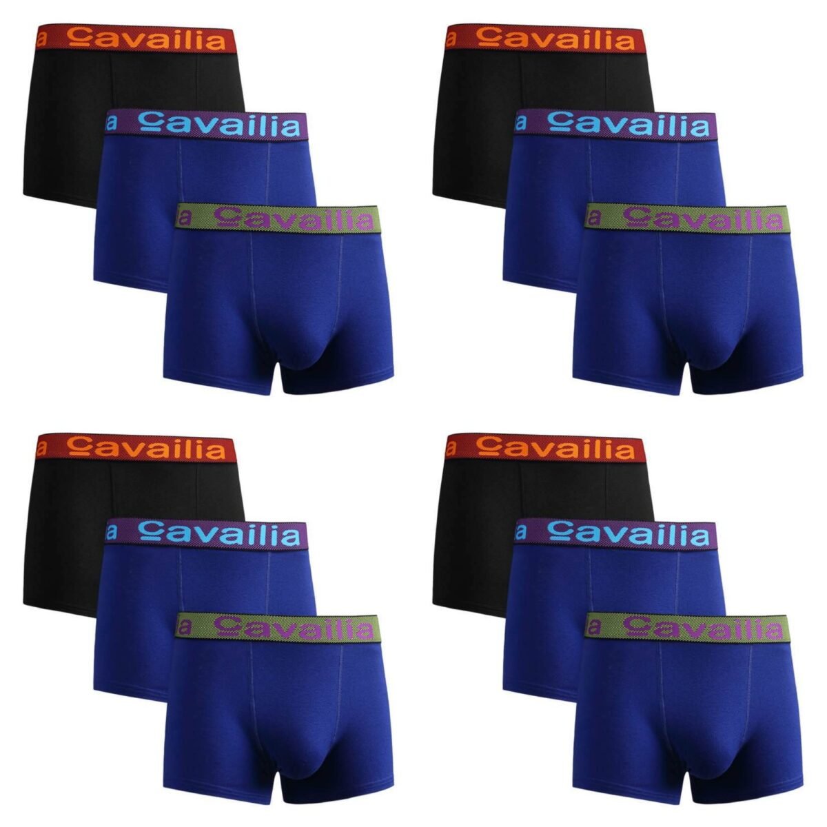 12 Pack Cotton Boxer Shorts – Dark Blue Classic