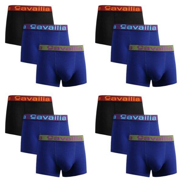 12 Pack Cotton Boxer Shorts – Dark Blue Classic