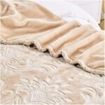 Deluxe Fleece Sherpa Cozy Blanket - Natural