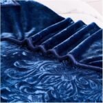 Deluxe Fleece Sherpa Cozy Blanket - Navy