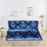 Deluxe Fleece Sherpa Cozy Blanket - Navy