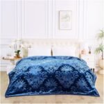 Deluxe Fleece Sherpa Cozy Blanket - Navy