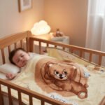 Sweet Bear Nursery Fleece Blanket - Beige - Image 5