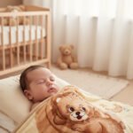 Sweet Bear Nursery Fleece Blanket - Beige - Image 9