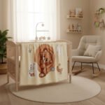 Sweet Bear Nursery Fleece Blanket - Beige - Image 2