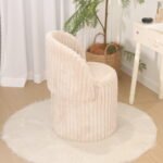 Modern Ribbed Velvet Storage Stool - Mink