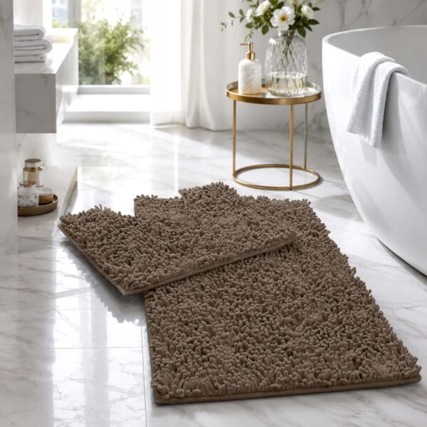Extra Large Loop Bath Mat Set - Latte