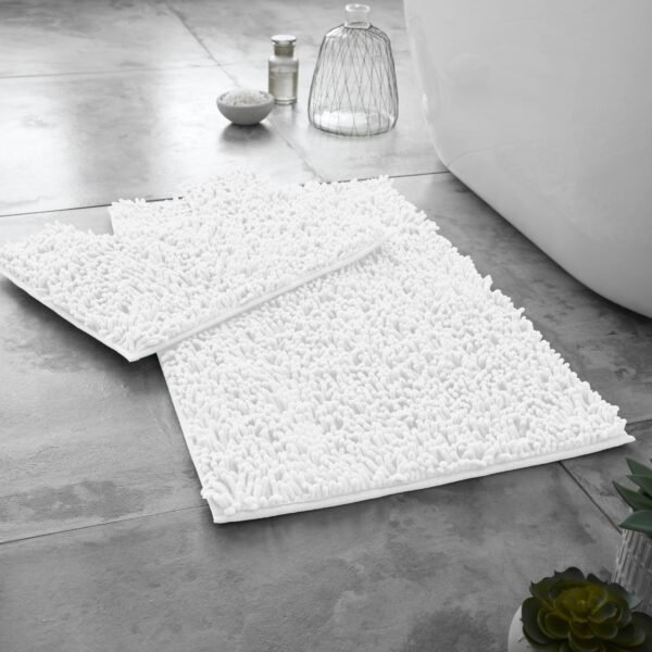 2Piece Loop Bath Mat Set - White