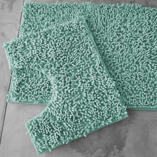 2Piece Loop Bath Mat Set - Duck Egg
