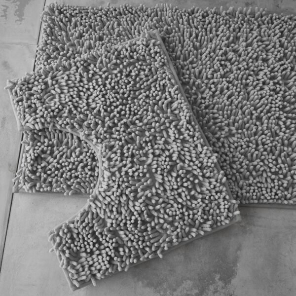 2Piece Loop Bath Mat Set - Silver