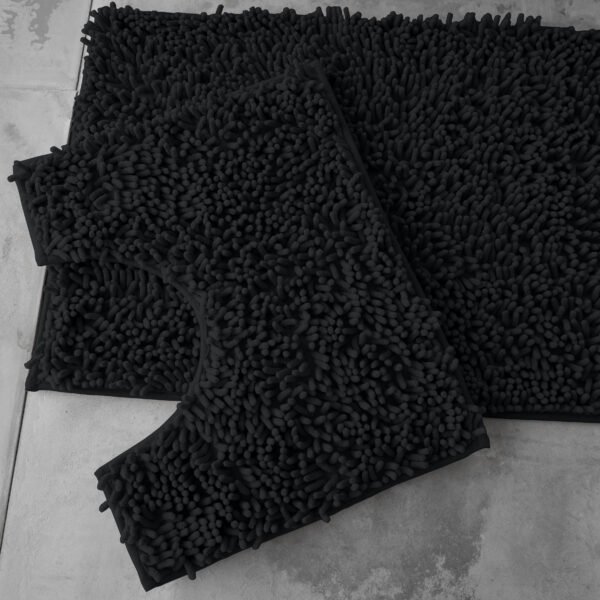 2Piece Loop Bath Mat Set - Black