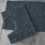 2Piece Loop Bath Mat Set - Dark Grey