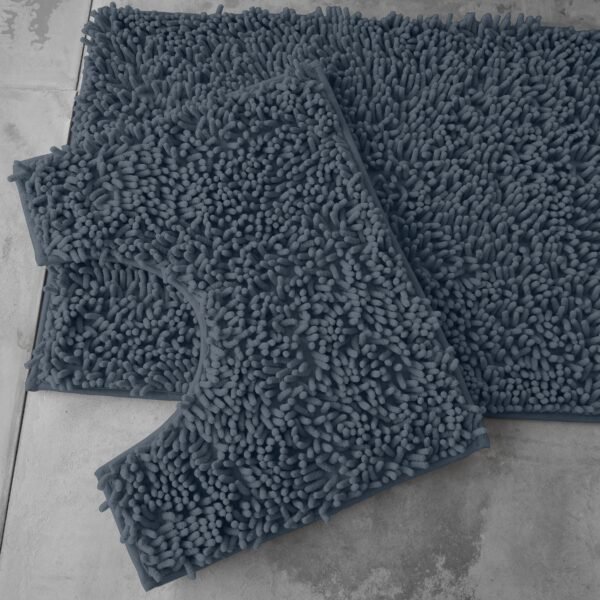 2Piece Loop Bath Mat Set - Dark Grey