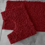2Piece Loop Bath Mat Set - Deep Red