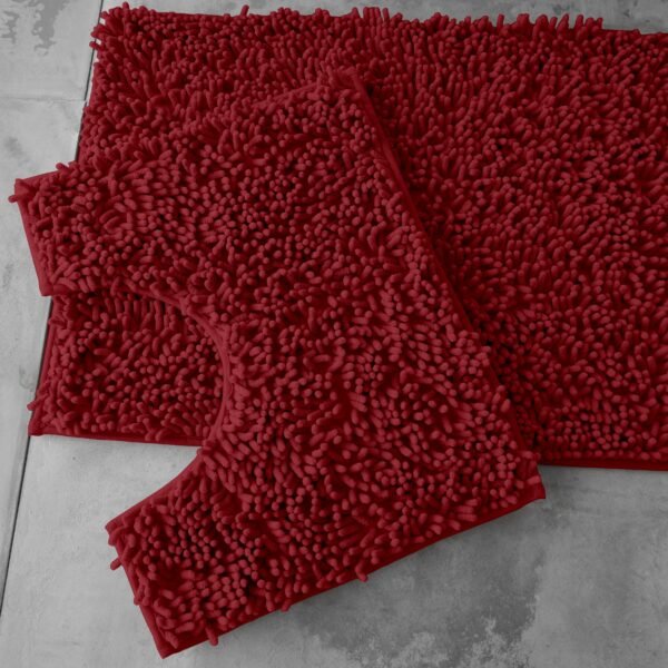 2Piece Loop Bath Mat Set - Deep Red