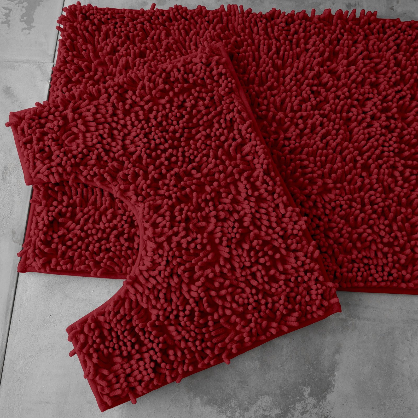 Loop_Bath_Set_deep-red_Detail_070 2Piece Loop Bath Mat Set - Deep Red