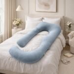 J Shaped Cuddle Cushion Full Body Pillow - Grey - Image 6