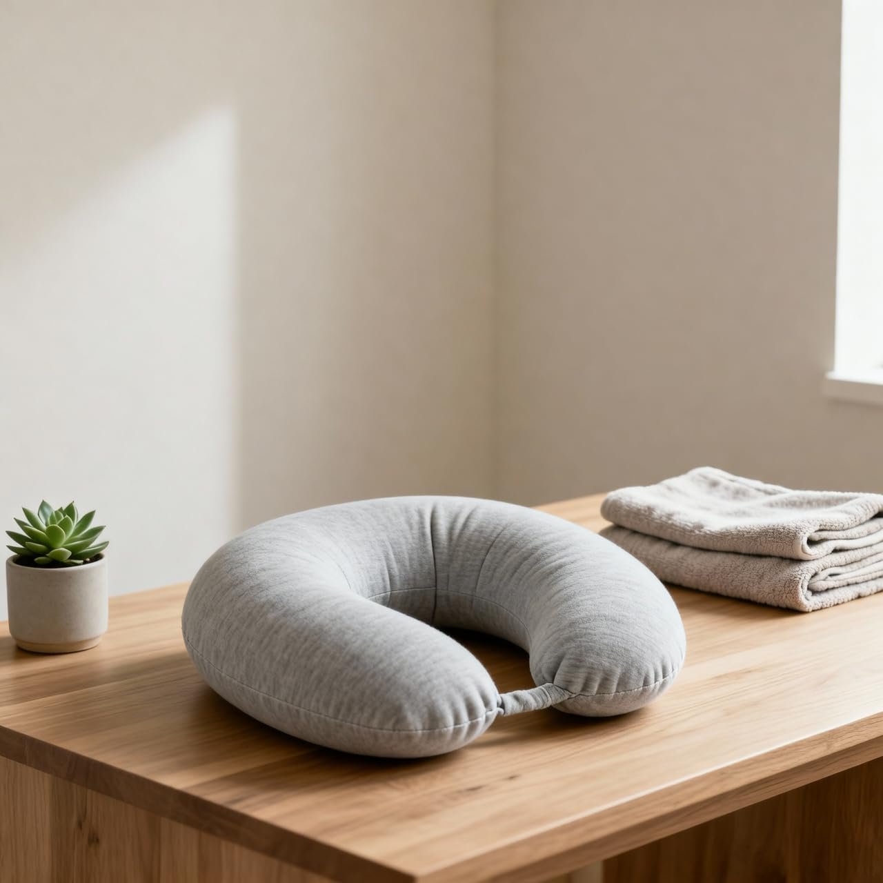 Main 100% Polyester Adjustable Neck Pillow - Grey