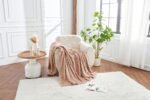 Luxury Ribbed Fleece Throw - Mink - Image 9