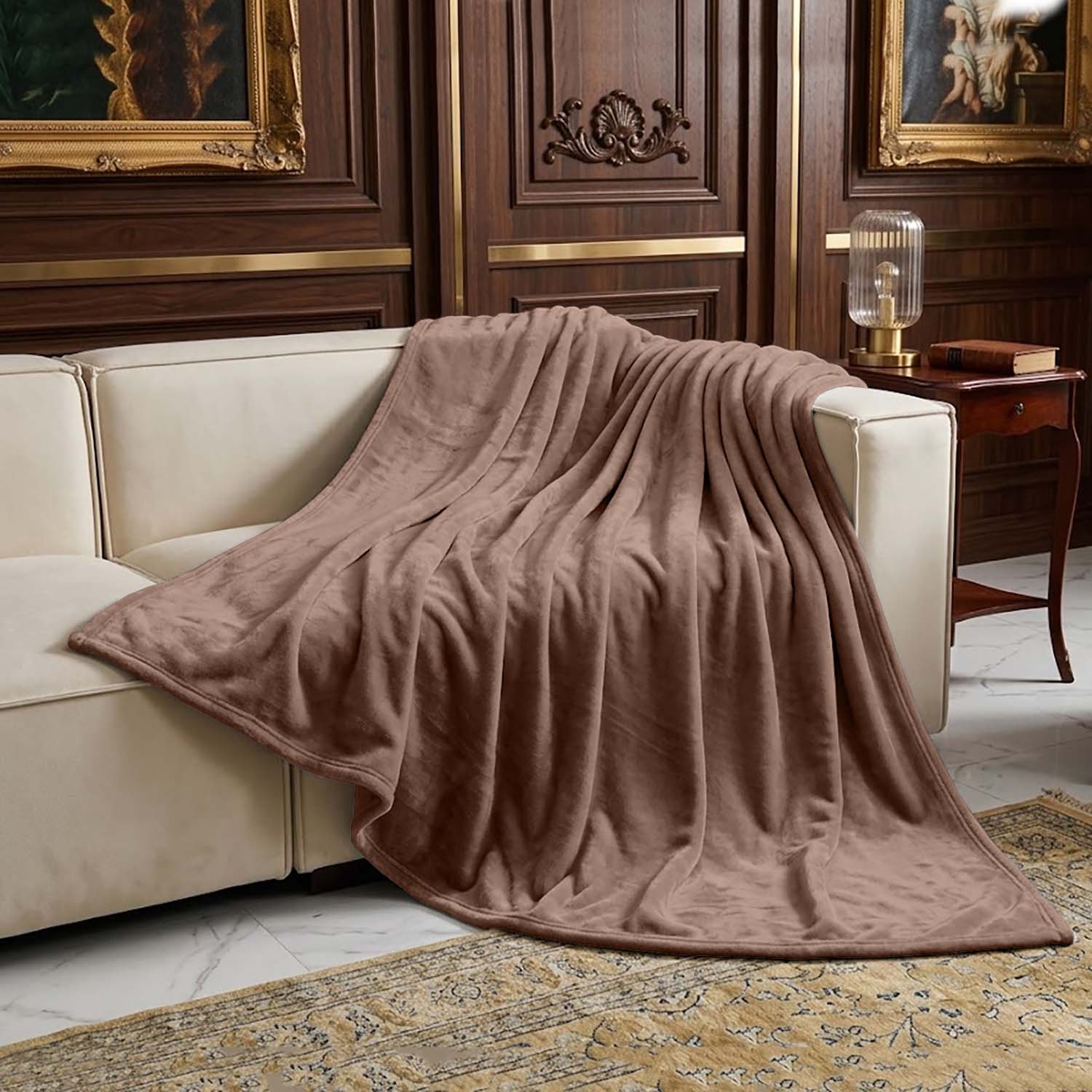 Mink 2 Luxury Plush Fur Throw - Mink