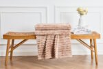 Luxury Ribbed Fleece Throw - Mink - Image 4