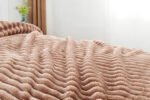 Luxury Ribbed Fleece Throw - Mink - Image 5