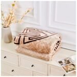 Luxury Greek Key Fleece Blanket - Mink/Choco - Image 7