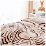 Luxury Greek Key Fleece Blanket - Mink/Choco - Image 5