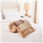 Luxury Greek Key Fleece Blanket - Mink/Choco - Image 6