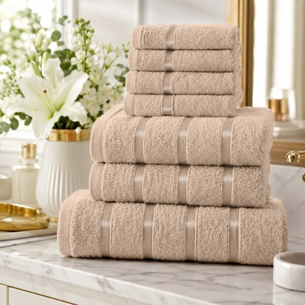 8 Piece Ultra Soft Cotton Towel Bale Set - Natural
