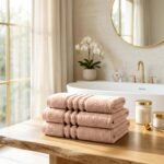 3 Pack Stripe Cotton Towel Sets - Natural