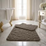 Luxury Pebbles Bathroom Mat 2 Piece - Natural