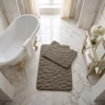 Luxury Pebbles Bathroom Mat 2 Piece - Natural