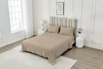 4 Piece Soft Plain Bed Sheet Set - Natural