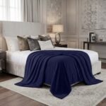 Popcorn Fleece Throw Blanket - Navy