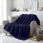 Popcorn Fleece Throw Blanket - Navy