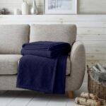 Popcorn Fleece Throw Blanket - Navy
