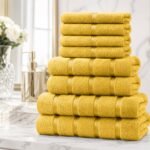 8 Piece Ultra Soft Cotton Towel Bale Set - Ochre