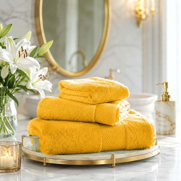 Ultra Soft Plush Absorbent Towel Set - Ochre