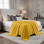 Popcorn Fleece Throw Blanket - Ochre