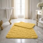 Luxury Pebbles Bathroom Mat 2 Piece - Ochre