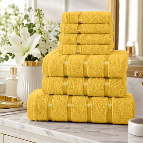 8 Piece Ultra Soft Cotton Towel Bale Set - Ochre
