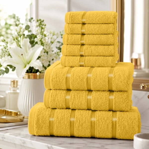 8 Piece Ultra Soft Cotton Towel Bale Set - Ochre