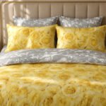 Reversible Flowers Duvet Cover Set - Ochre