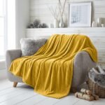 Popcorn Fleece Throw Blanket - Ochre