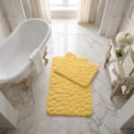 Luxury Pebbles Bathroom Mat 2 Piece - Ochre